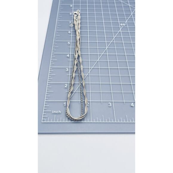 925 Silver Italy Designer Dyadema Multi Layers Chain Ball Bead Braided Mesh Rope - Picture 2 of 4